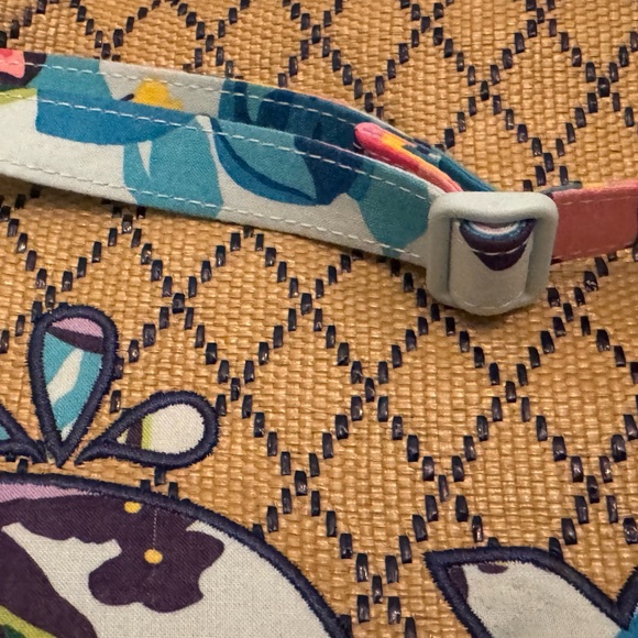 Vera Bradley Whale Nautical Crossbody Straw Woven Zip Bag Coastal Summer Beach - Picture 8 of 8